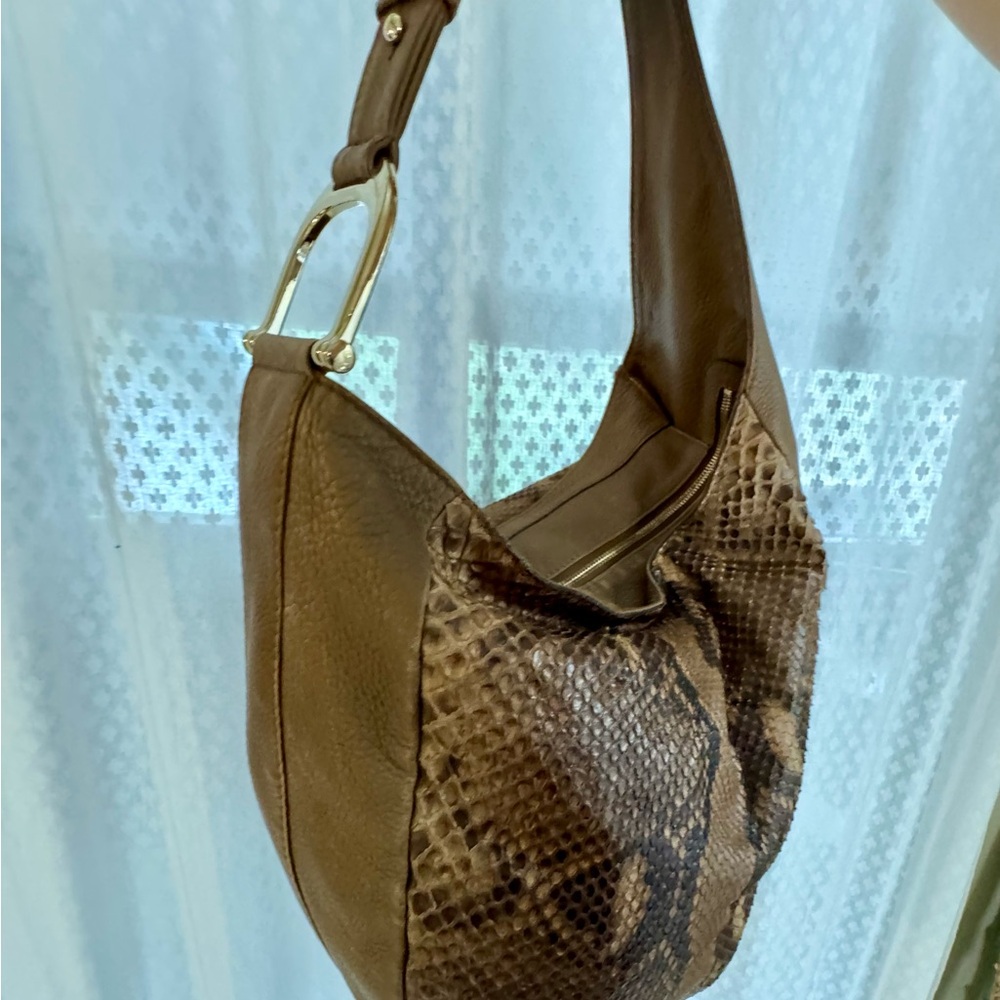 Gucci Brown Python and Leather Greenwich Hobo Bag. - image 15